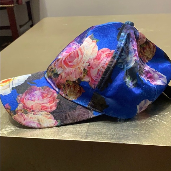 Satin Flower Adjustable Cap - Picture 2 of 3